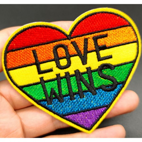 Pride Rainbow Hearts Love Wins Patch