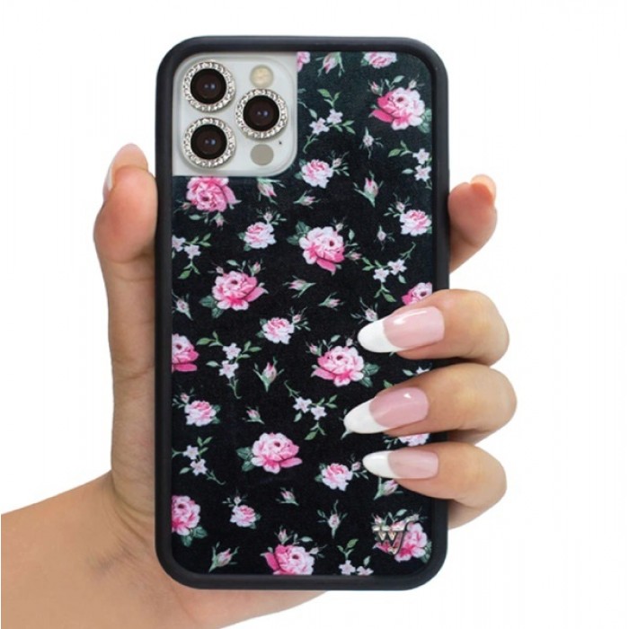 Wildflower iPhone Case Black & Pink Floral
