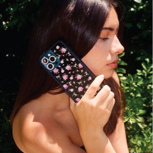Wildflower iPhone Case Black & Pink Floral