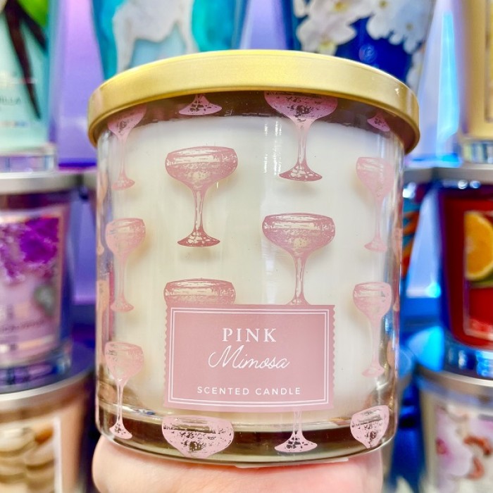 TH Glass Candle Pink Mimosa