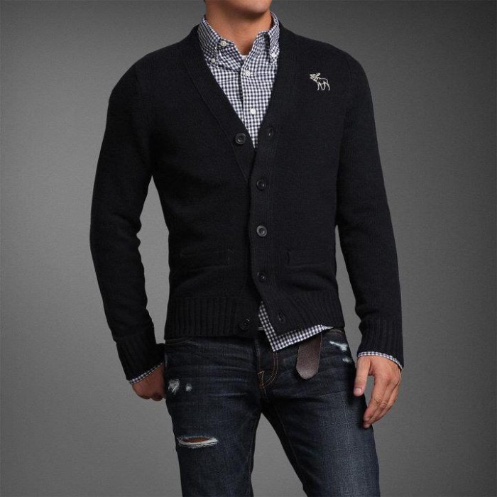 Abercrombie & Fitch Men Navy Sweater
