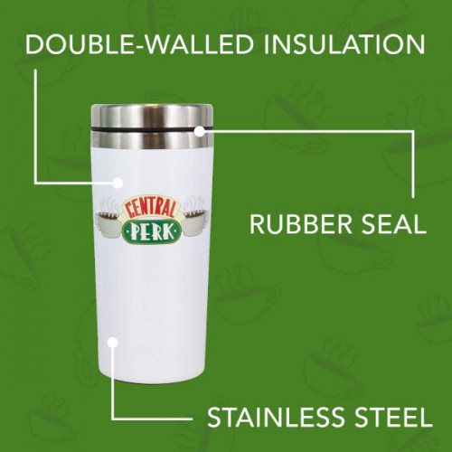 Friends Tumbler Insulated Stainless Steel Central Perk White