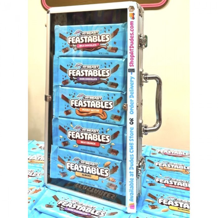 *Feastables MrBeast Chocolate Briefcase (New Edition - 5 CT with a Briefcase)