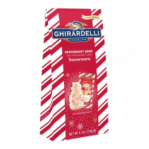 Ghirardelli Chocolate Peppermint Bark Snowmen Bag
