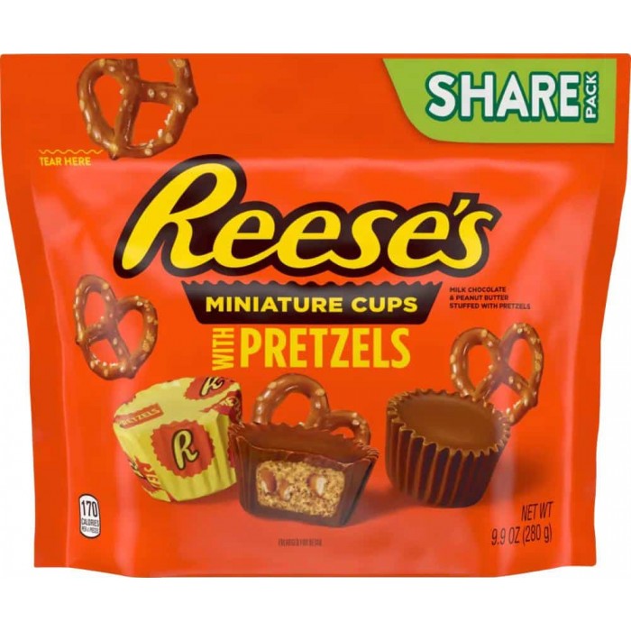 Reese's Milk Chocolate Peanut Butter Miniature Cups with Pretzel (Share Pack)