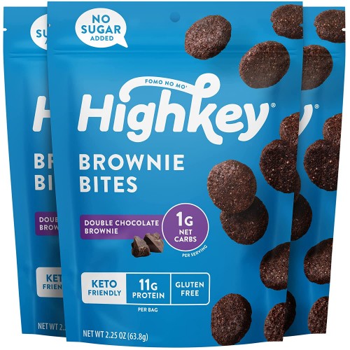 Highkey Keto Zero Sugar Mini Cookies Double Chocolate Brownie Bites