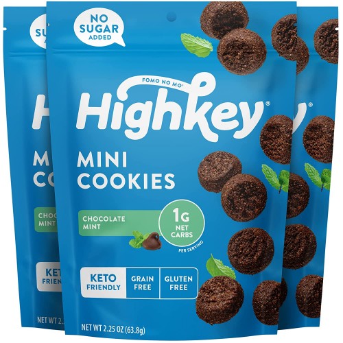 Highkey Keto Zero Sugar Mini Cookies Mint Chocolate