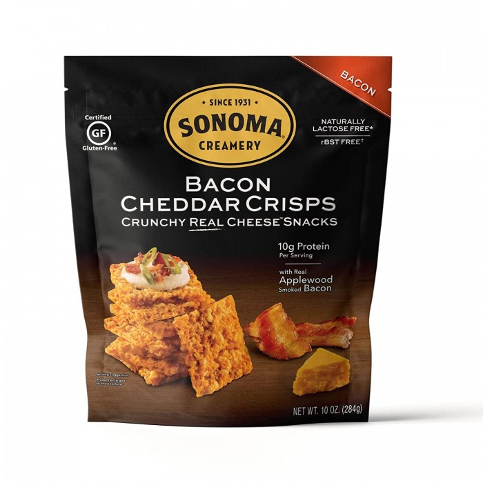 Sonoma Creamery Bacon Cheddar Cheese Crisps (Low Carb Keto Friendly Gluten Free)