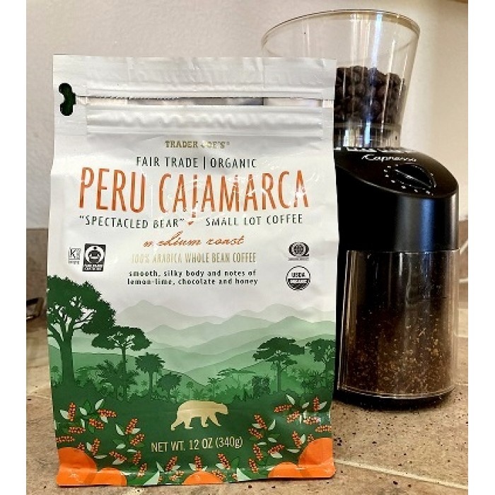 Trader Joe's Fair Trade Organic Peru Cajamarca 100% Arabica Whole Bean Coffee in Medium Roast