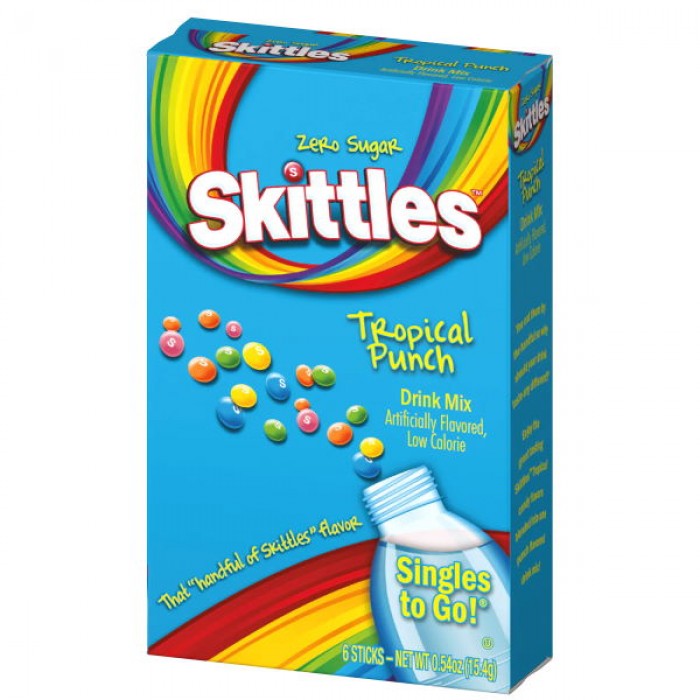Skittles Drink Mix Single To Go Zero Sugar Tropical Punch (6 ct)
