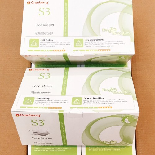 ** ASTM Level 2 Earloop Face Masks (50 masks / box) by Cranberry USA