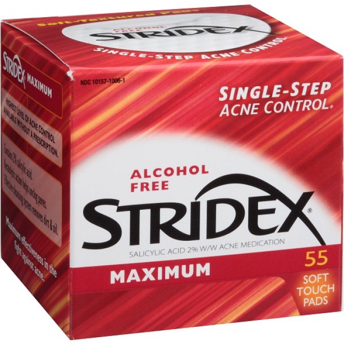 Stridex Alcohol Free Acne Medication Pads Maximum