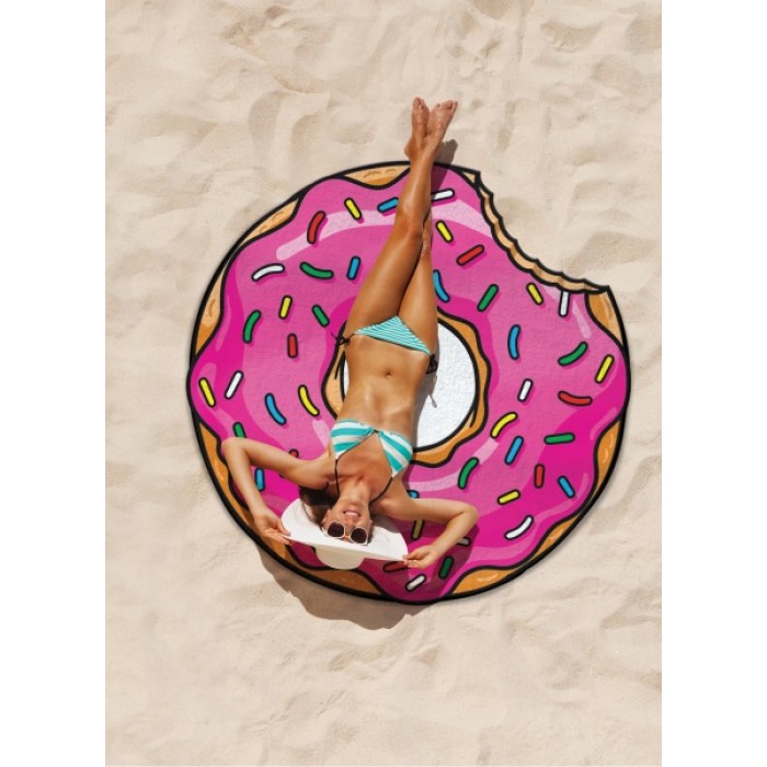 Gigantic Frosted Donut Beach Blanket